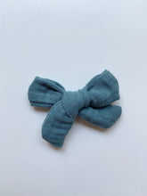 Load image into Gallery viewer, Dark Teal Gauze Classic Hair Bow
