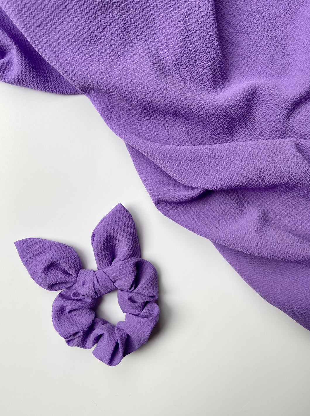 Violet Textured Scrunchie with Bow