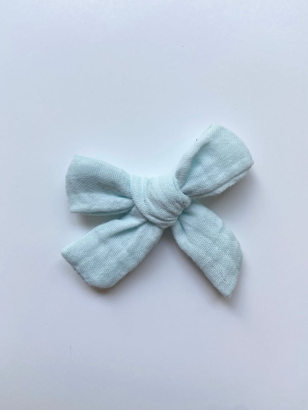 Light Teal  Gauze Classic Hair Bow