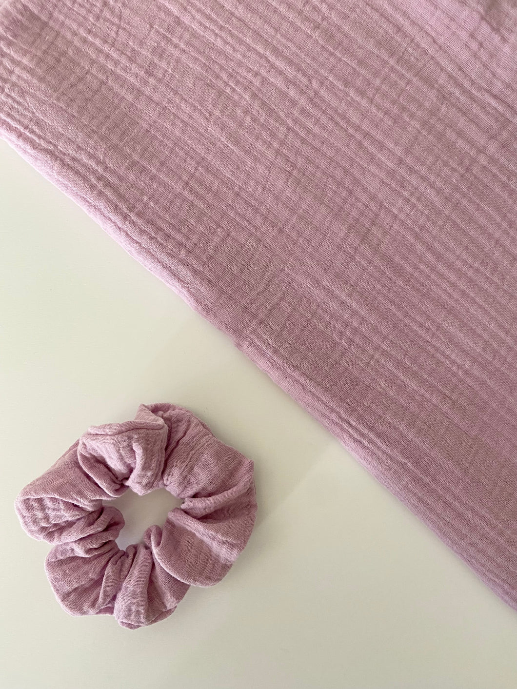 Lilac Cotton Gauze Scrunchie