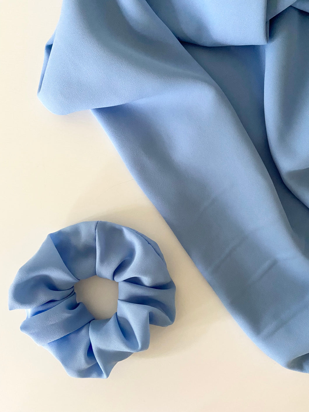 Blue Chiffon Scrunchie