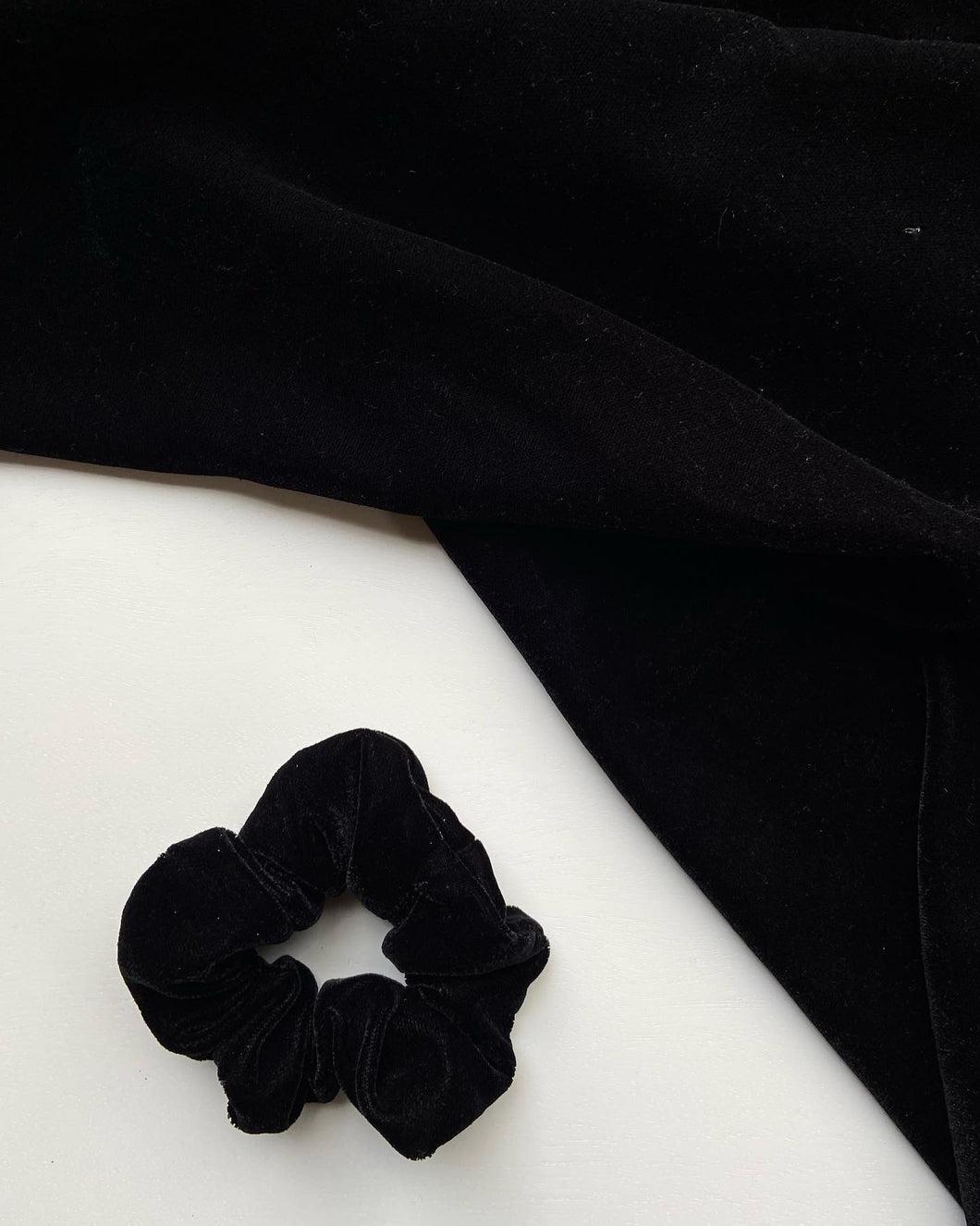 Large Black Velvet Scrunchie