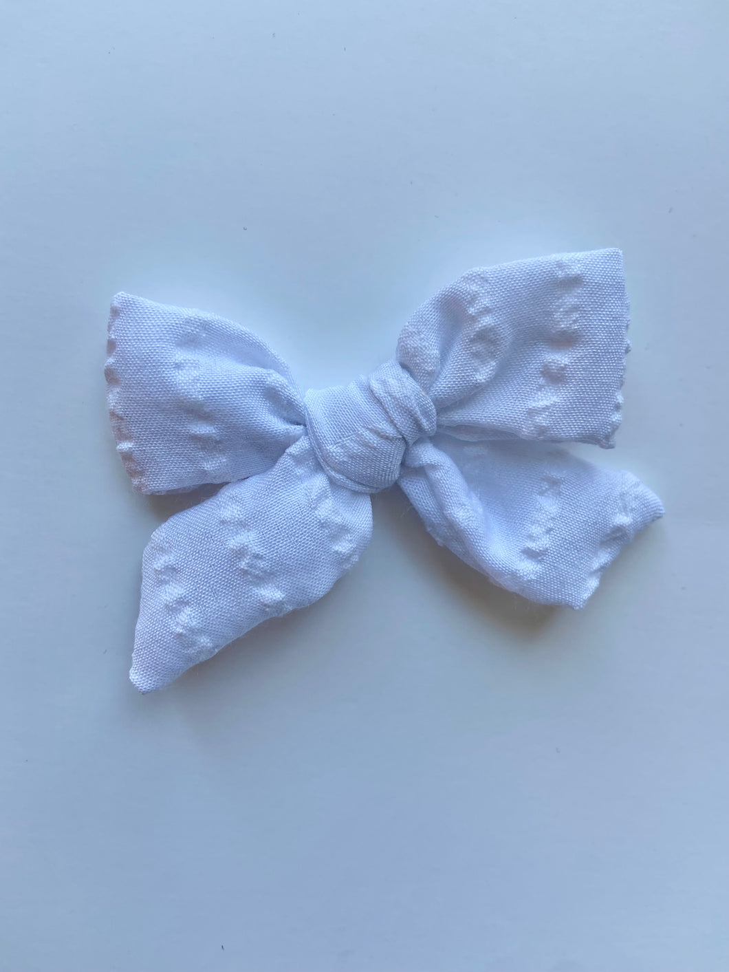 White Ruffled Classic Bow