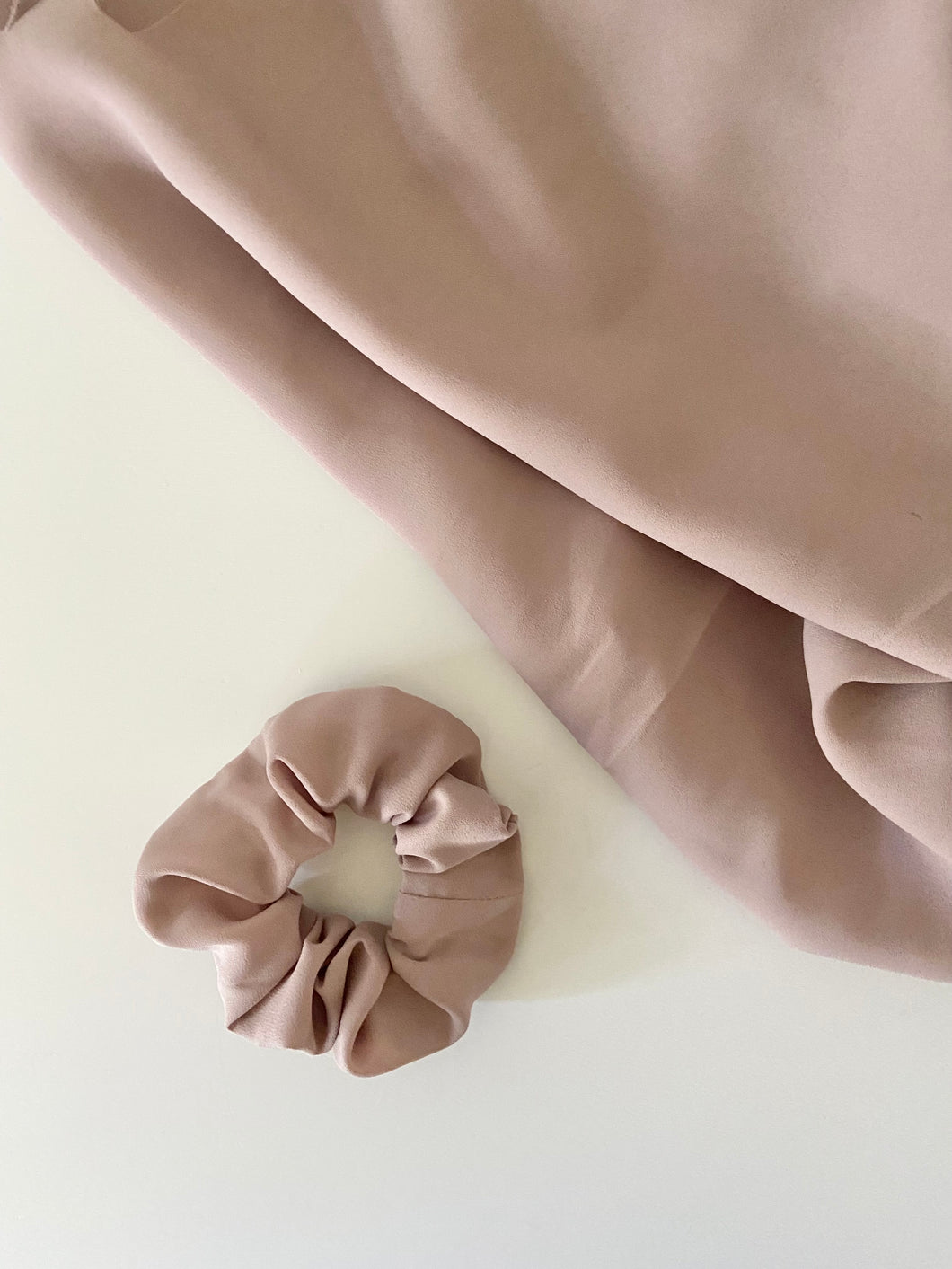 Beige Chiffon Scrunchie