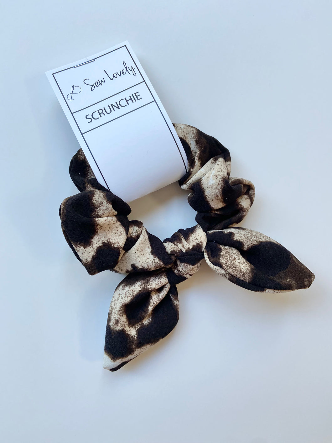 Animal Chiffon Scrunchie with Bow