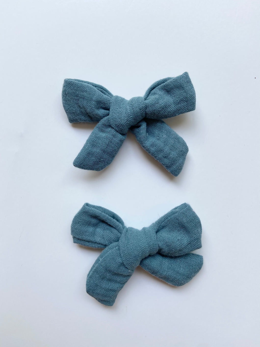 Dark Teal Pigtail Hair Bow Set