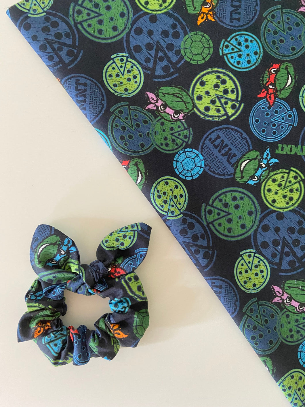 Ninja Turtle Scrunchie with Bow